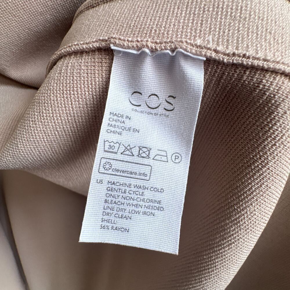 COS Long Structured Knit Jacket Beige Open Front Coatigan - Picture 7 of 12